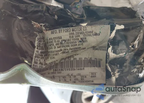 2003 Mercury Marauder from USA, damaged, VIN 2MEHM75V03X616869